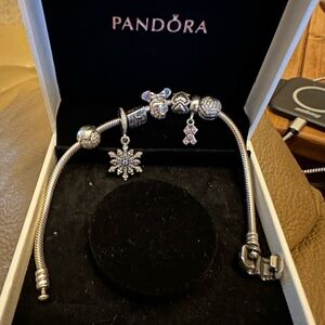 Pandora Silver Bracelet with Snowflake Charm